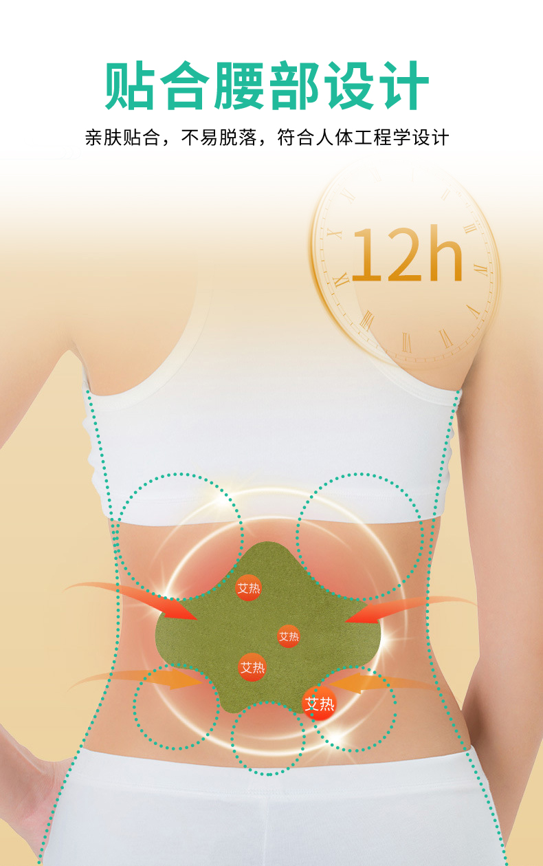 艾草腰椎貼貼合腰部設(shè)計